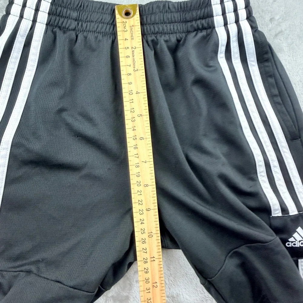 Adidas Boys Black White 3-Stripe Athletic Shorts Size 10/12 AH5503